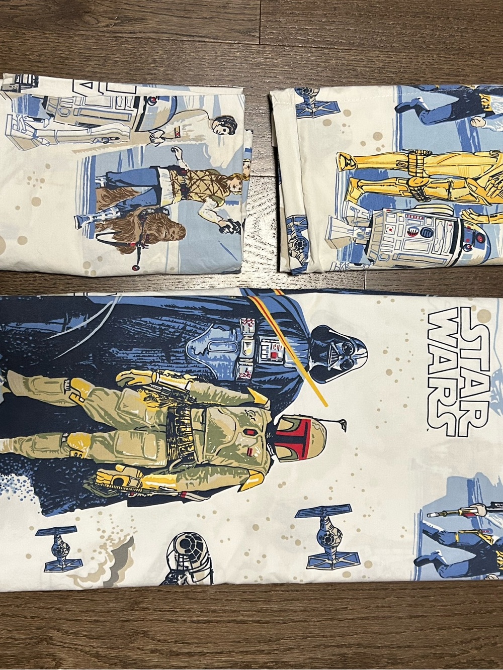 Pottery Barn Kids Star Wars Empire Strikes Back Full Flat Sheet & 2 Pillowcases